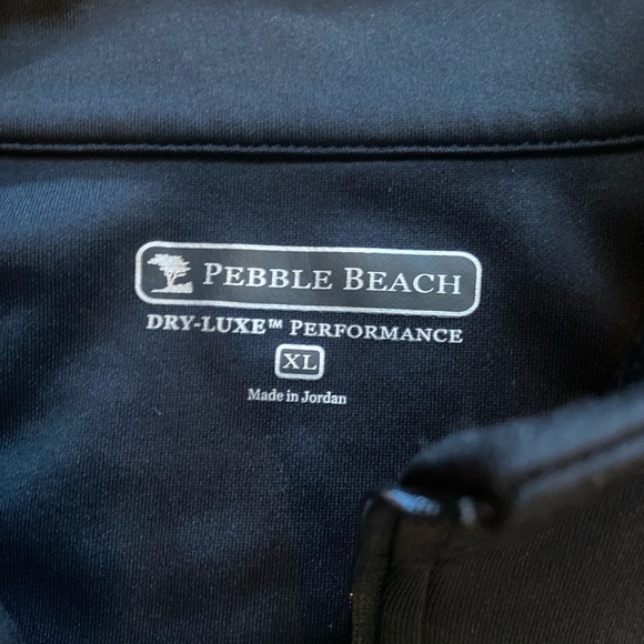 Pebble Beach Sweatshirt Mens XL Black Dry Luxe Performance Quarter Zip Golf - Picture 3 of 5